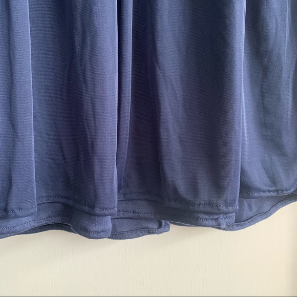 COPY - David's Bridal | Long Marine Blue Navy Mesh Dress F15927 sz 0/2 - Picture 10 of 13